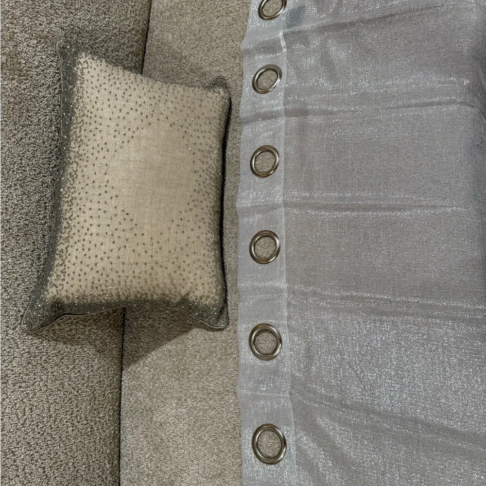 Silver sparkling Grommet Curtains